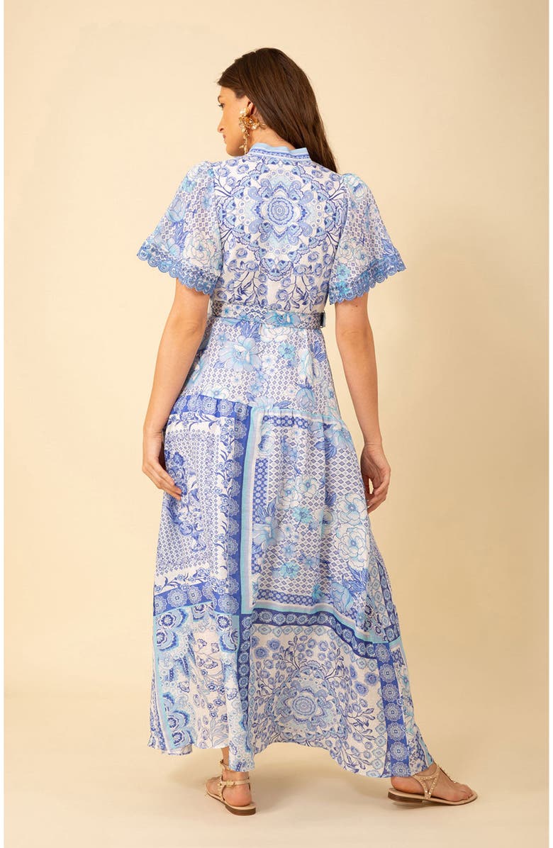 Hale Bob Maggie Belted Linen Maxi Dress, Alternate, color, 