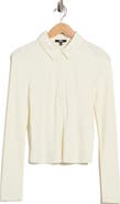 PAIGE Eden Ribbed Long Sleeve Polo Top
