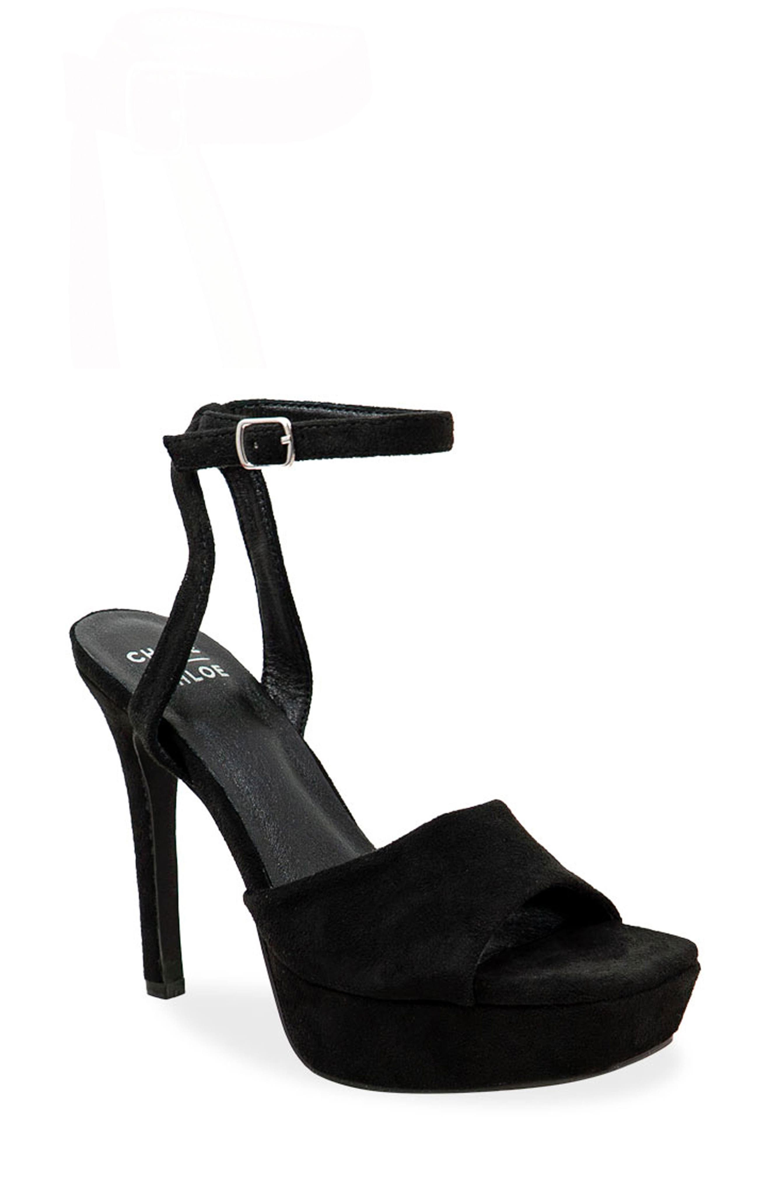 CHASE AND CHLOE Ankle Strap Platform Pump, Main, color, Black