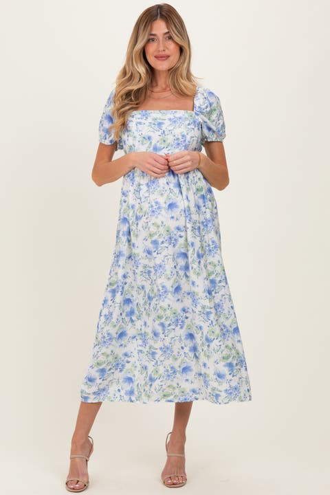 Floral Crisscross Back Midi Dress