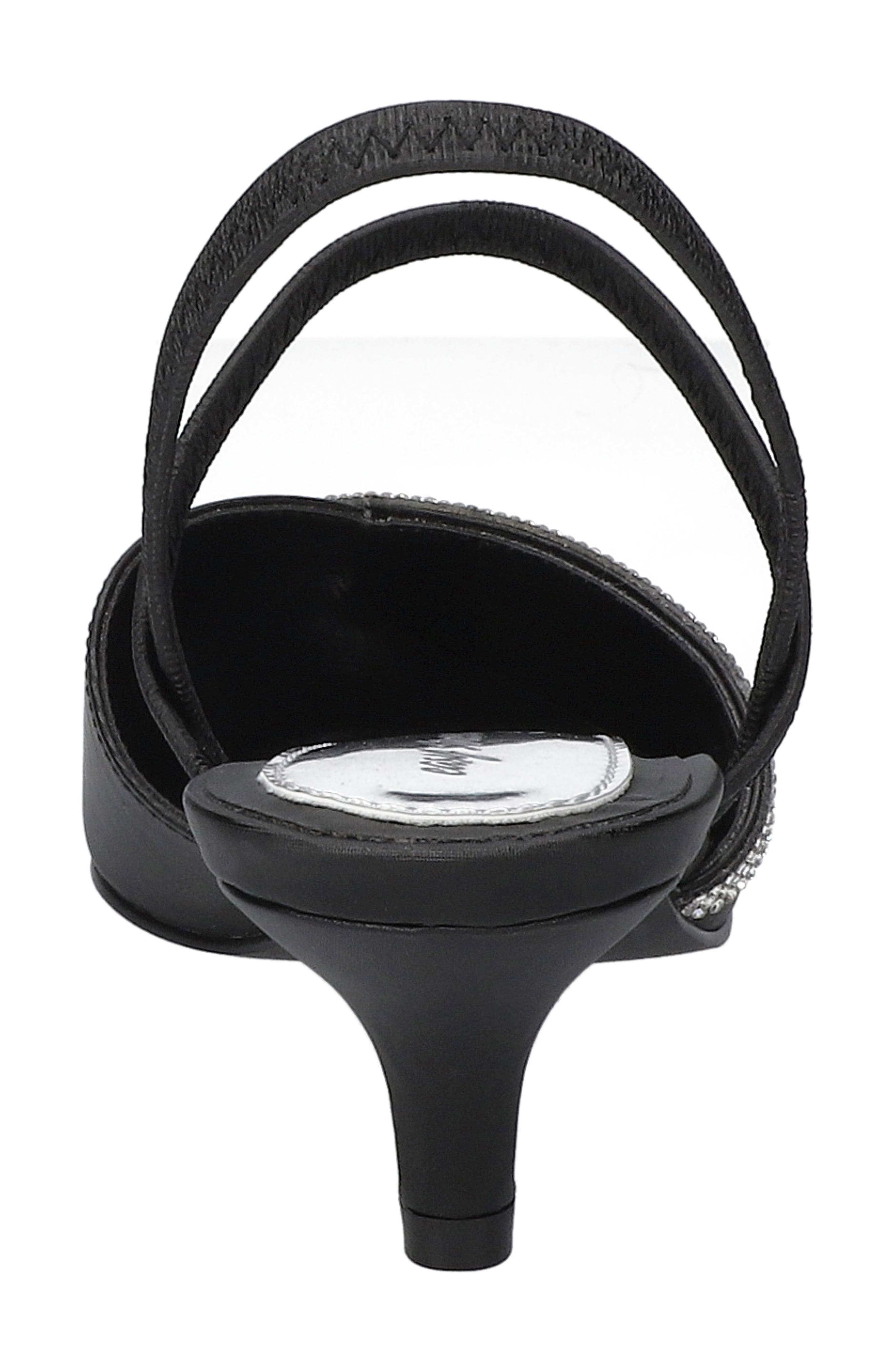 EASY STREET Unna Kitten Heel Pump, Alternate, color, Black Satin With Stones