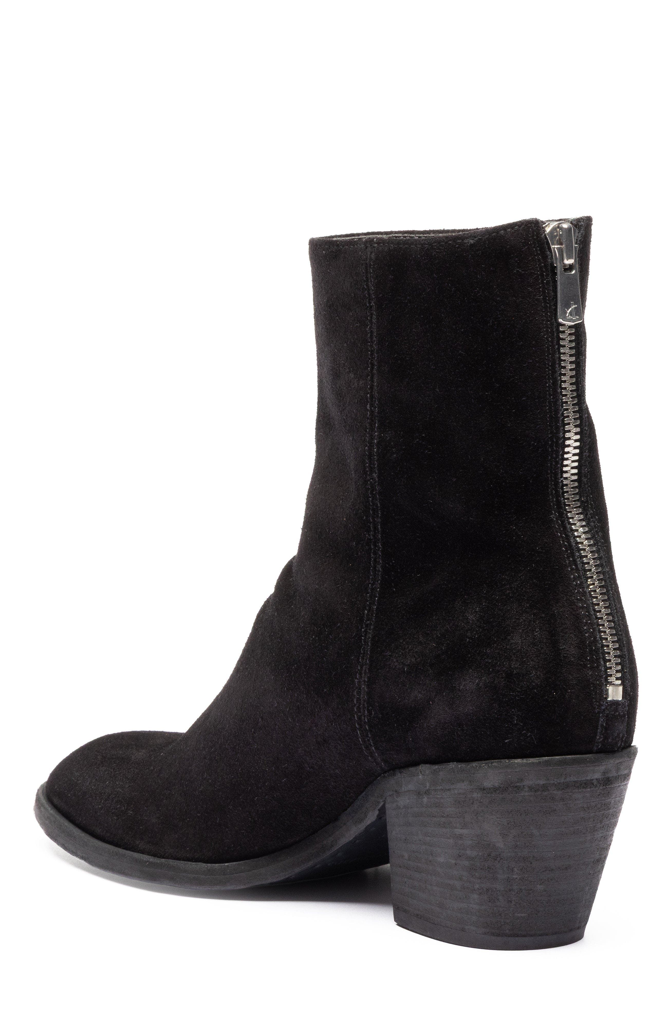 Officine Creative Sydne 010 Suede Pointed Toe Bootie, Alternate, color, Black