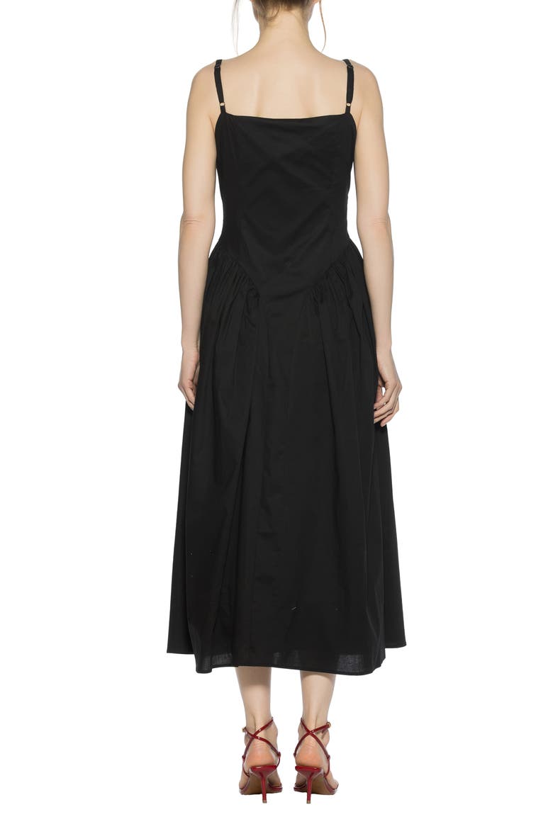 Thalassa Midi Dress, Alternate, color, BLACK