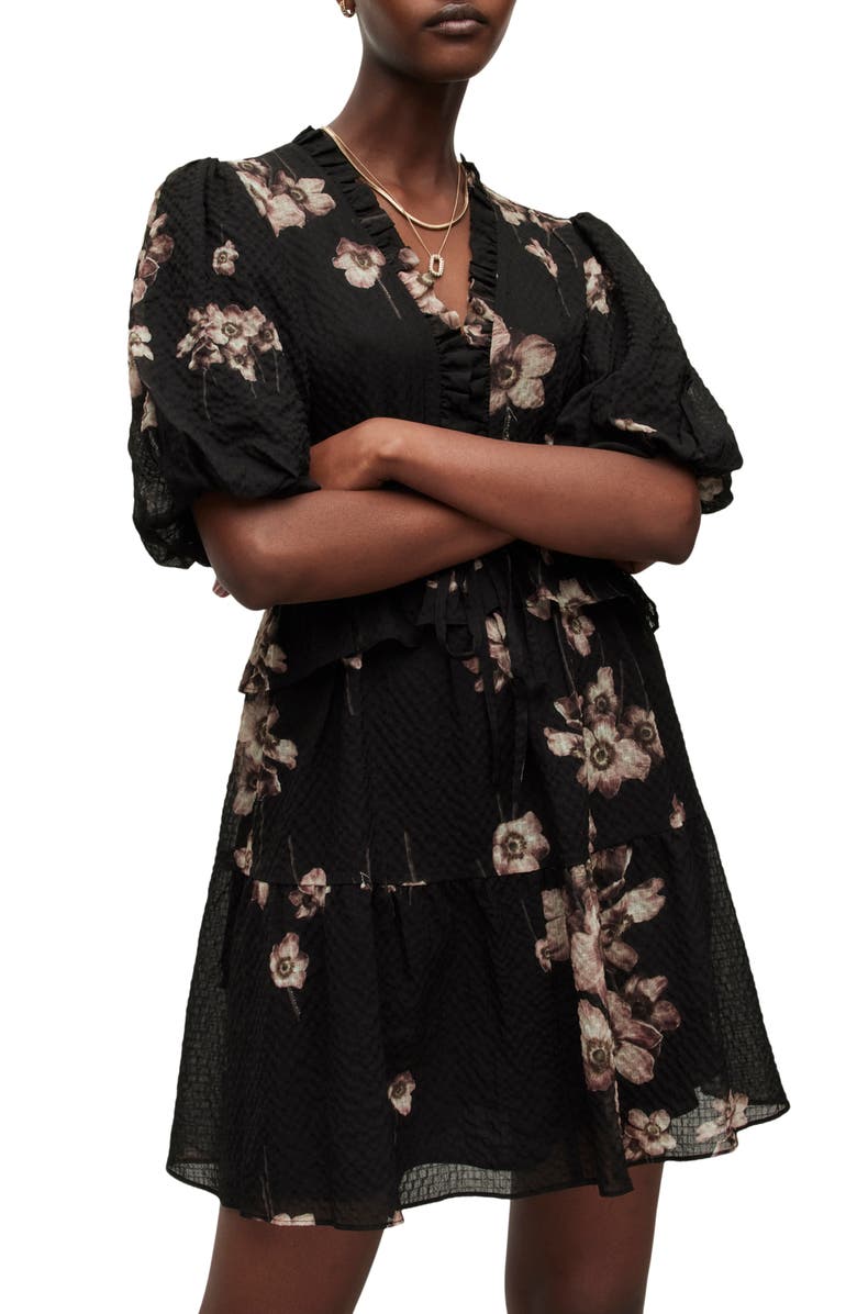 AllSaints Lina Fillipa Floral Minidress, Alternate, color, 