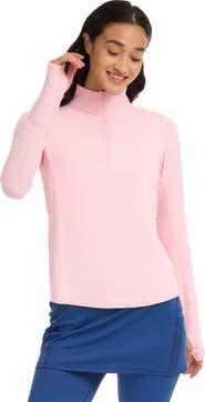 BloqUV Women's Long Sleeve Sun and UV Protection Relaxed Mock Zip Top