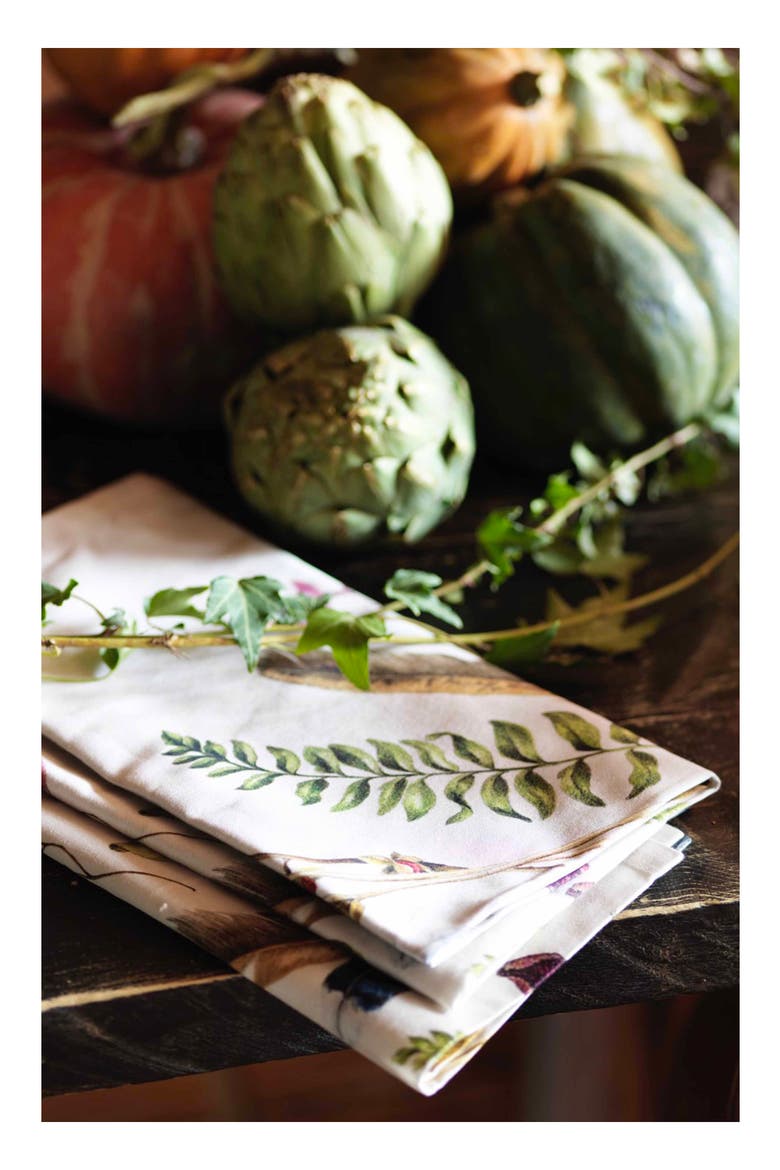 Forest Walk Set of 4 Cotton Sateen Napkins, Alternate, color, CAF AU LAIT