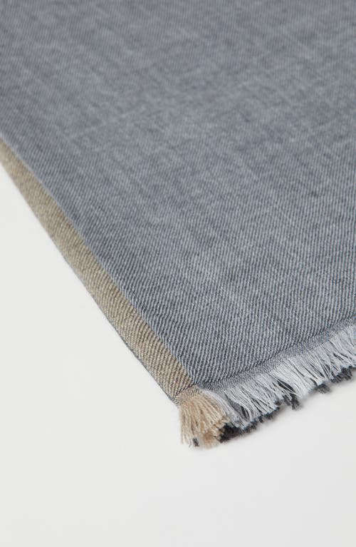 Brunello Cucinelli Colour-block Knitted Scarf In Gray