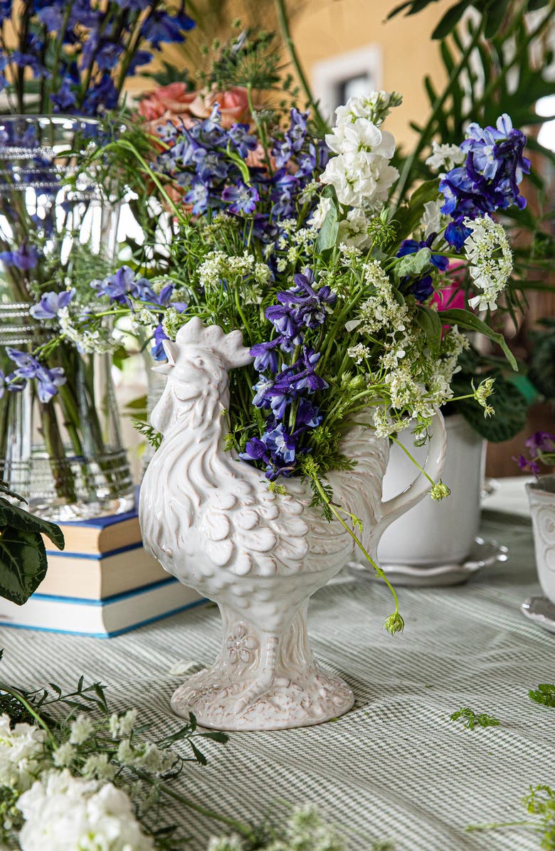 Juliska Clever Creatures Ceramic Rooster, Alternate, color, Whitewash