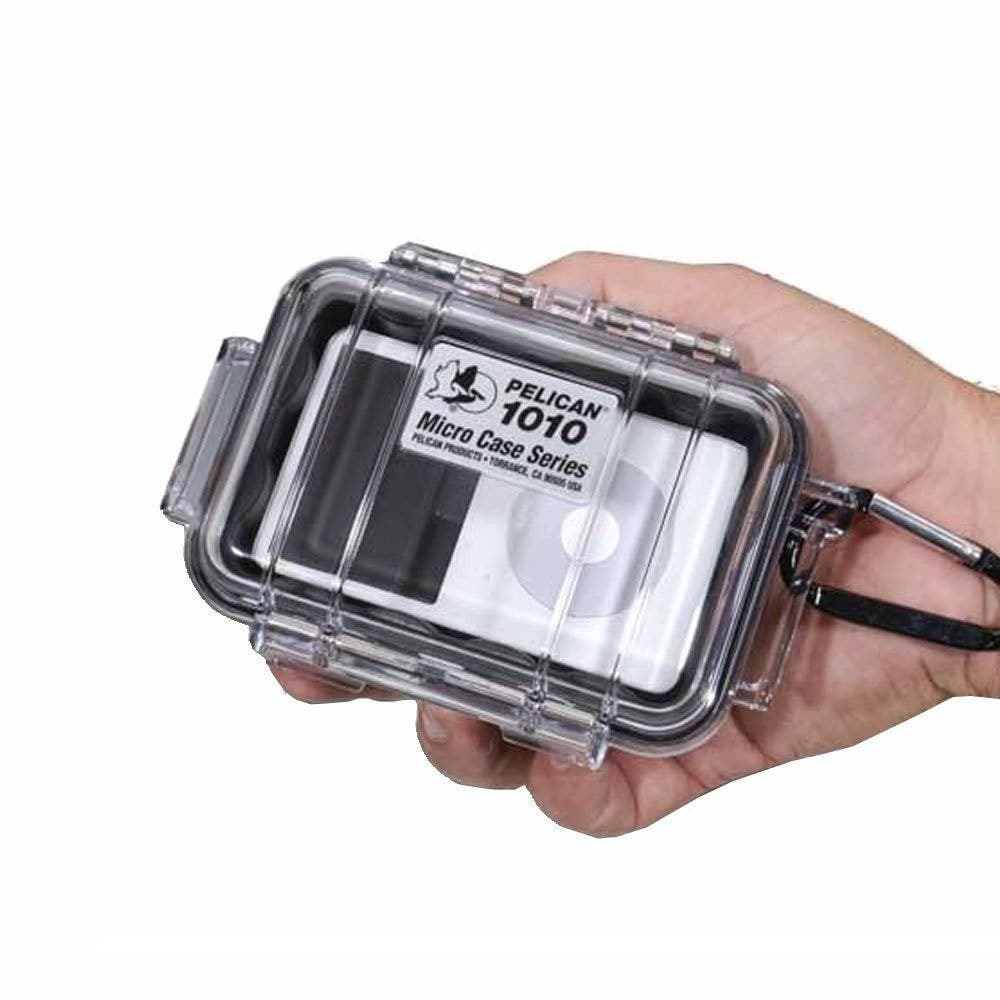 Pelican 1010 Micro Case  for iPhone, Cell Phone, GoPro, Camera, and More, Alternate, color, Black/Clear