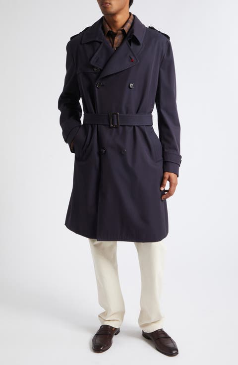Cotton & Silk Double Breasted Trench Coat