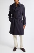 ISAIA Cotton & Silk Double Breasted Trench Coat