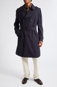 ISAIA Cotton & Silk Double Breasted Trench Coat