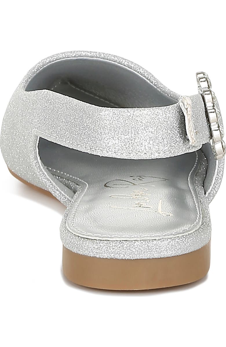 LONDON RAG Giora Jewel Buckle Slingback Flat, Alternate, color, Silver