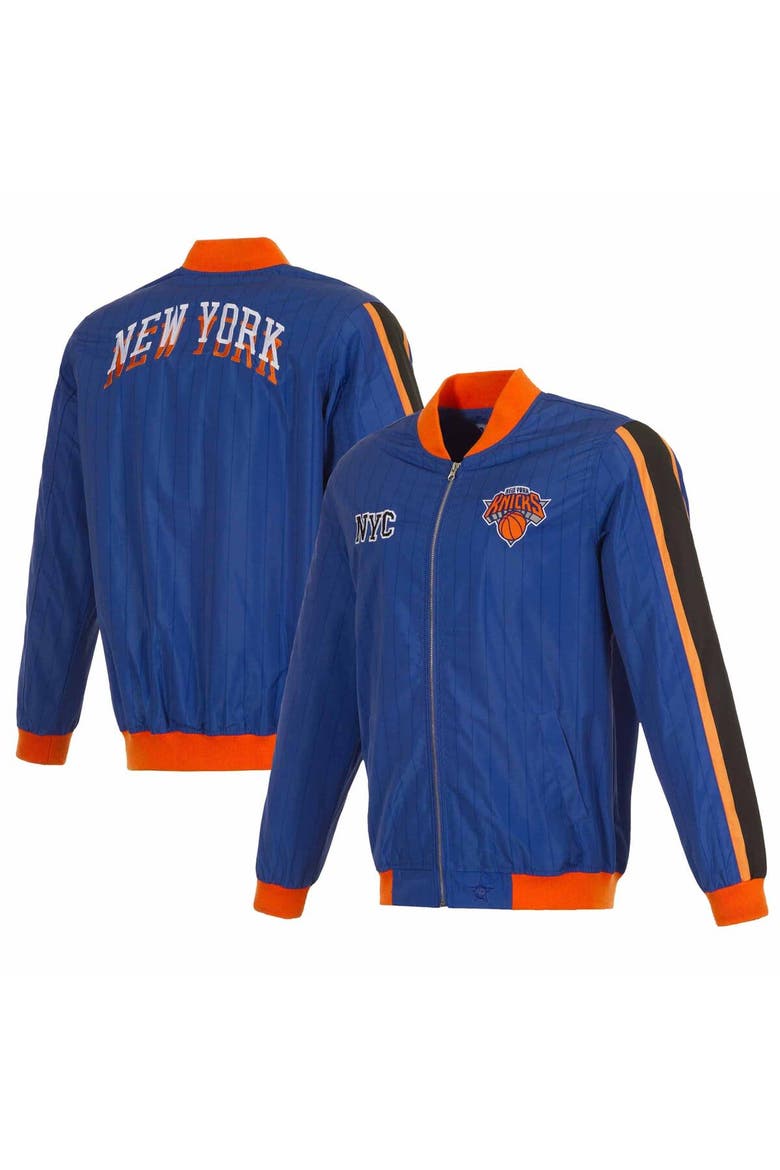Men's JH Design Royal New York Knicks 2023/24 City Edition Full-Zip Bomber Jacket, Alternate, color, Royal