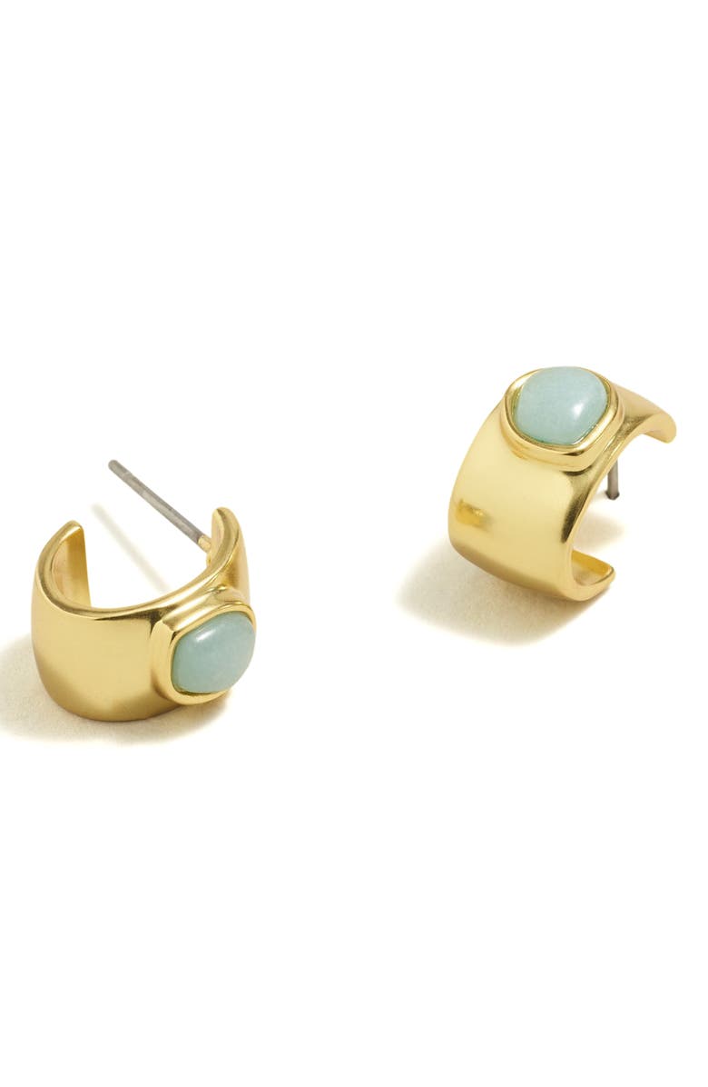 Madewell Stone Collection Amazonite Hoop Earrings, Alternate, color, 