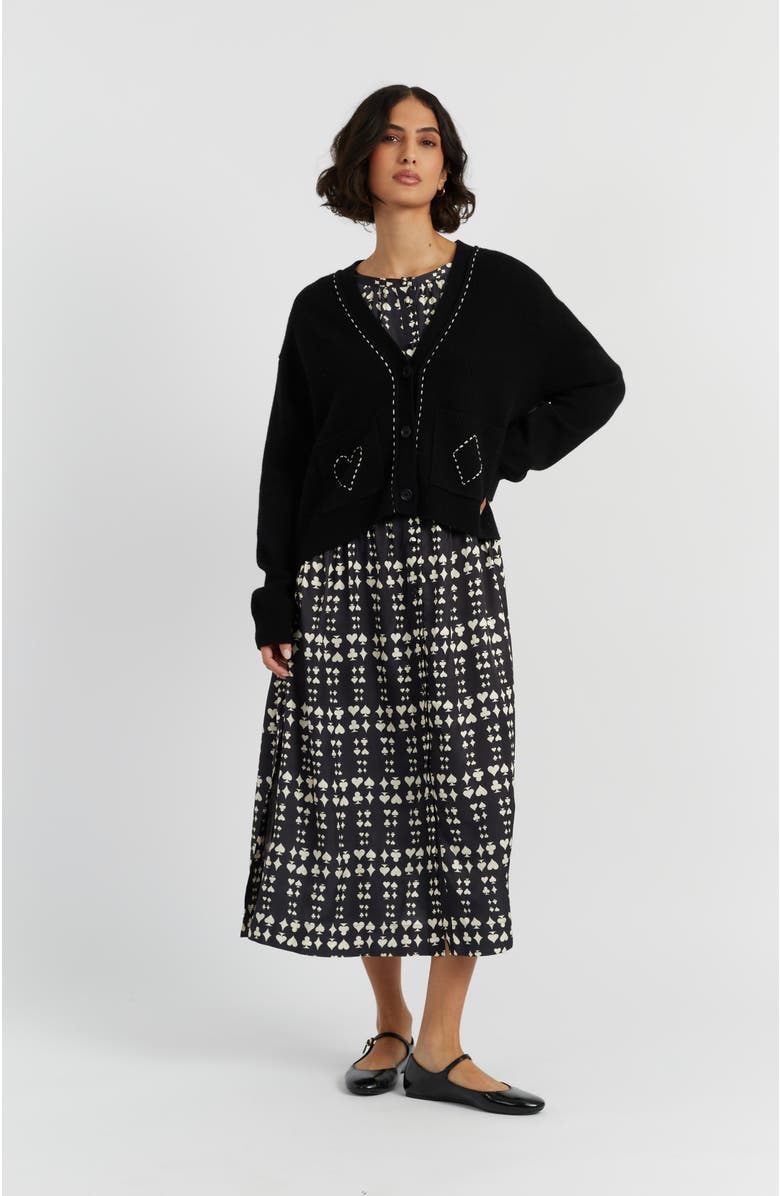 Chinti & Parker Wool Cashmere Queen of Hearts Cardigan, Alternate, color, 