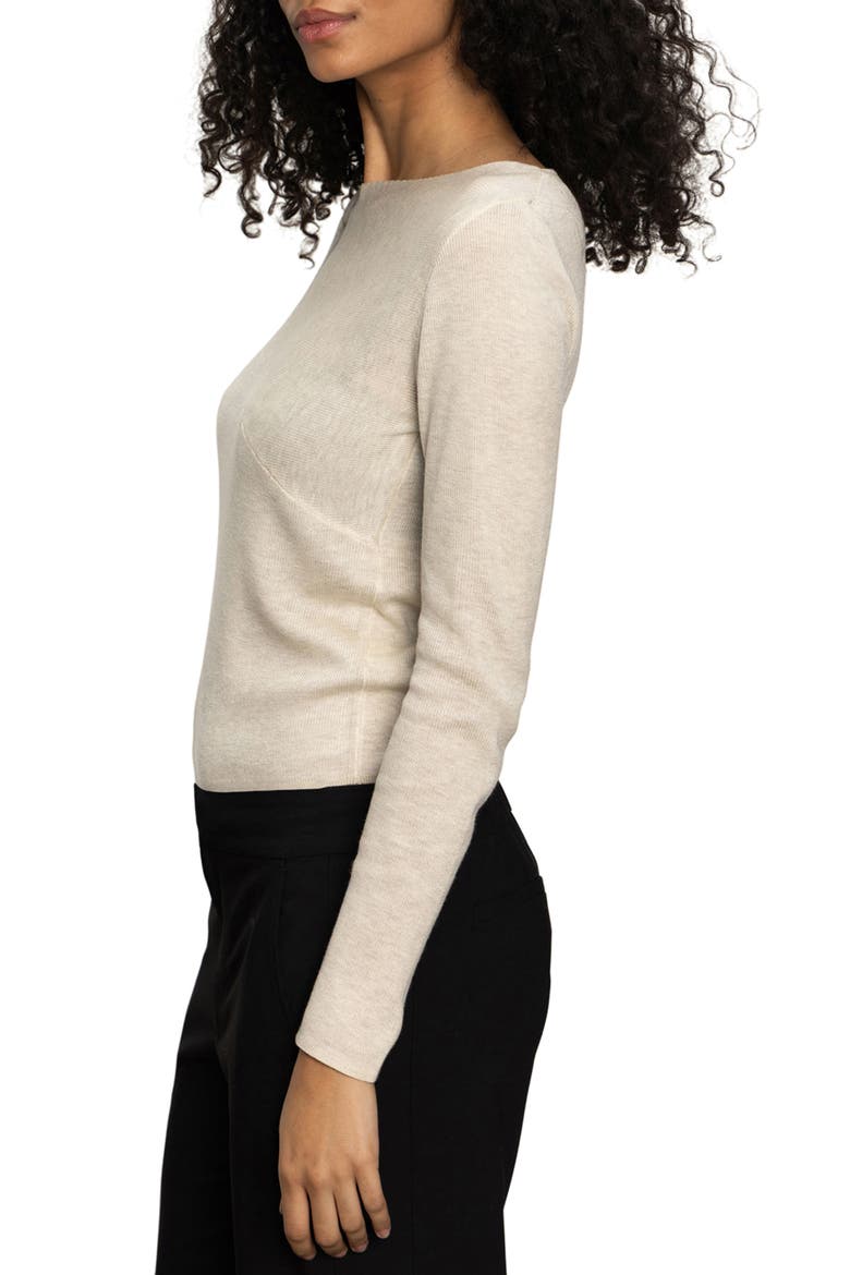 Twist Detail Knit Top, Alternate, color, HEATHER PEARL
