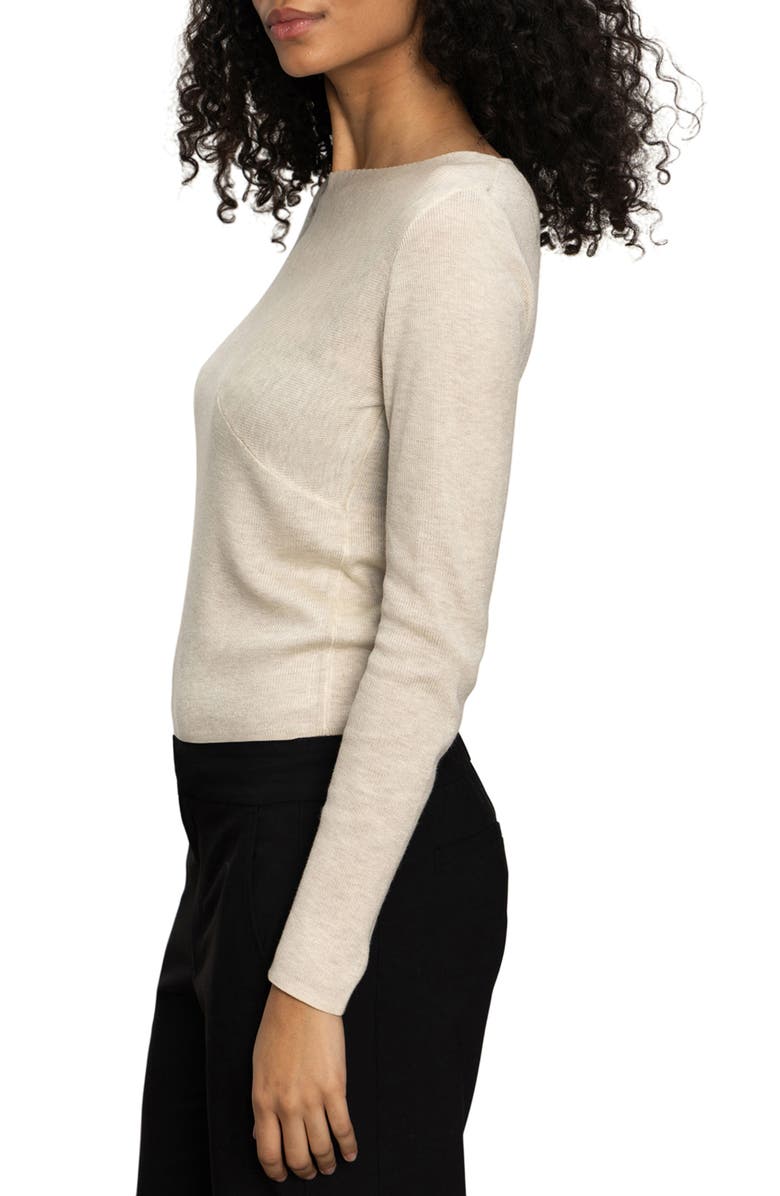 Sanctuary Twist Detail Knit Top, Alternate, color, Heather Pearl