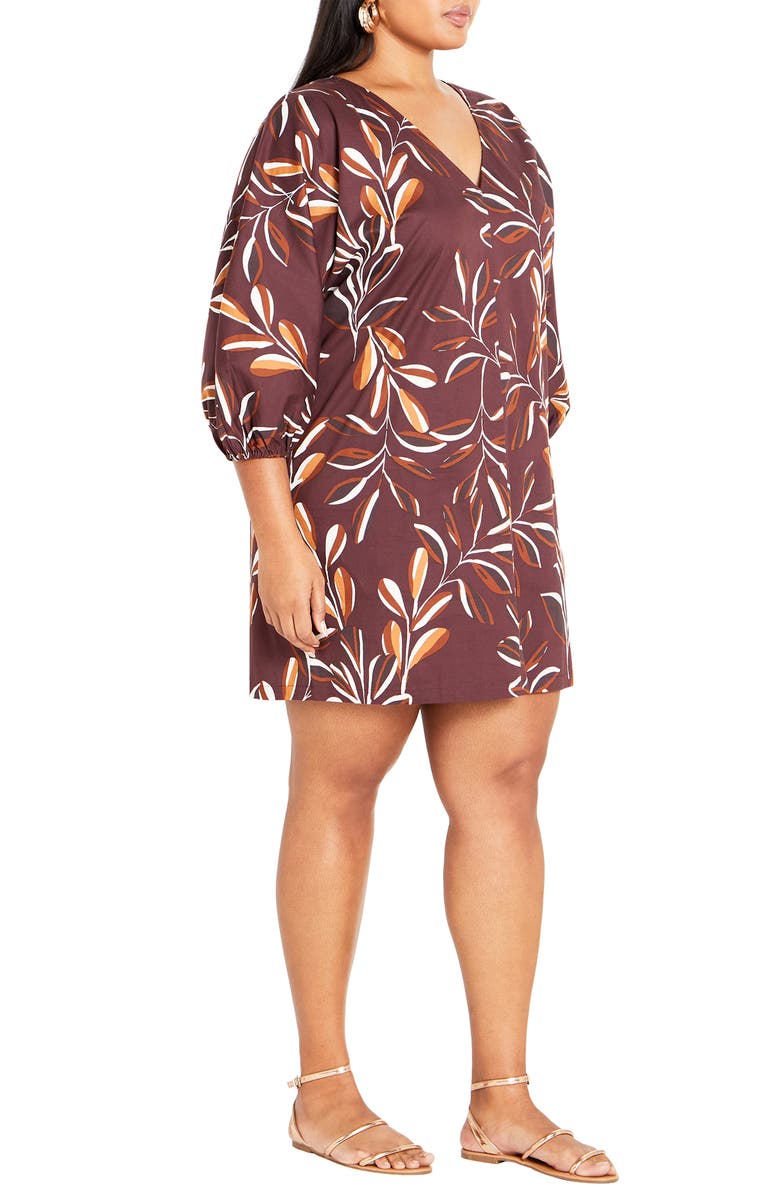 City Chic Lousia Print Dolman Sleeve Minidress, Alternate, color, 