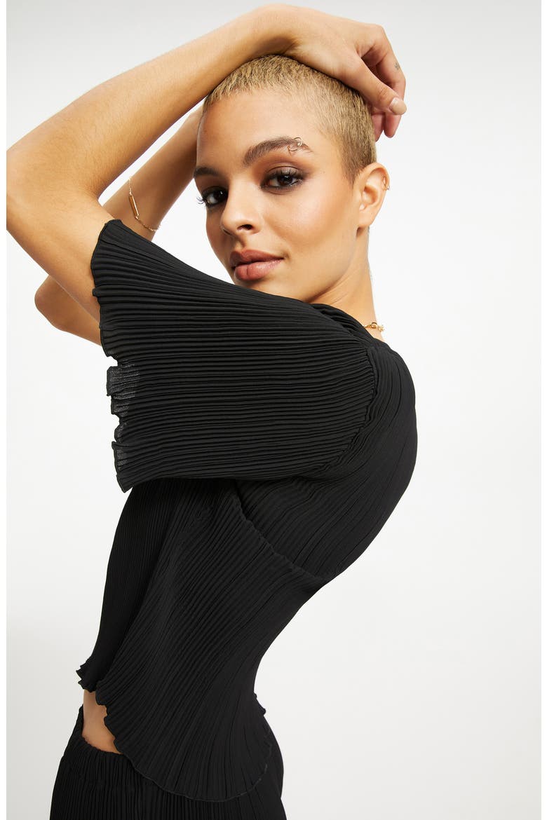 Plissé T-Shirt, Alternate, color, BLACK001