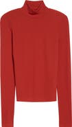 Veronica Beard Wyeth Rib Mock Neck Top