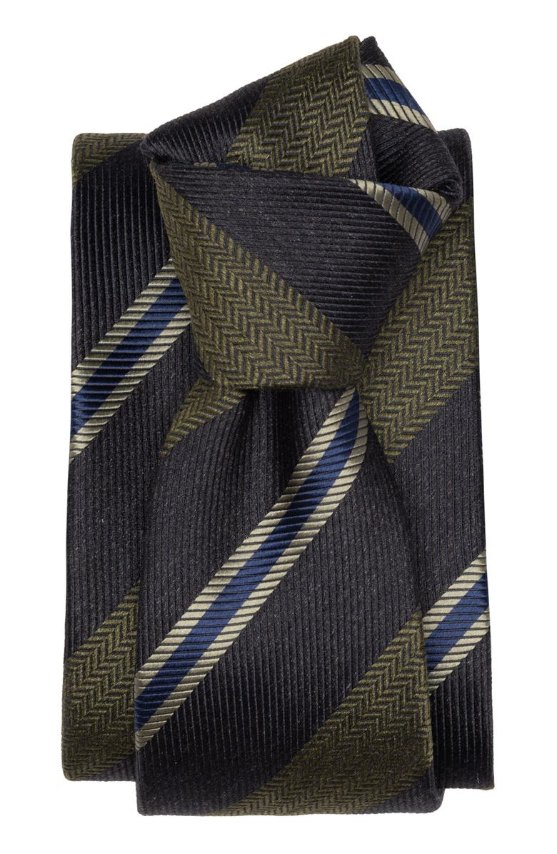Elizabetta Flaminia - Silk Jacquard Tie for Men, Alternate, color, Navy And Olive