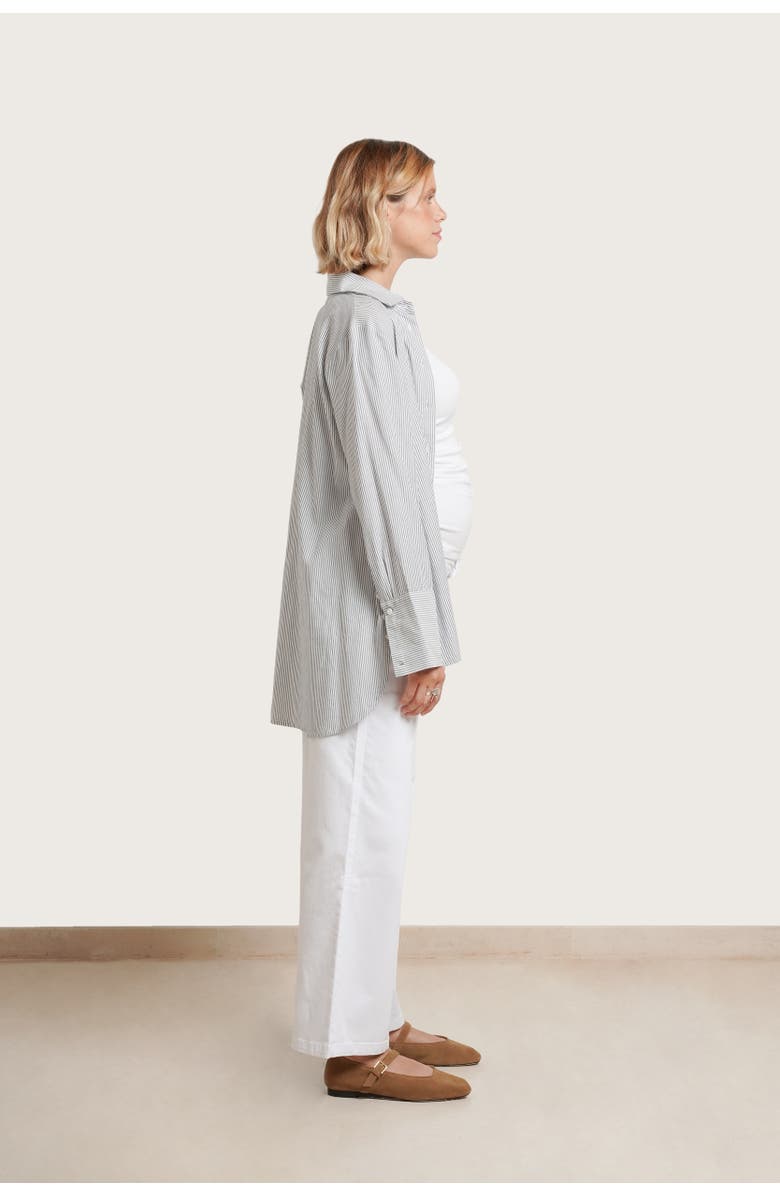 Nom Maternity Slouch Maternity Under-the-belly Boyfriend Jeans, Alternate, color, White