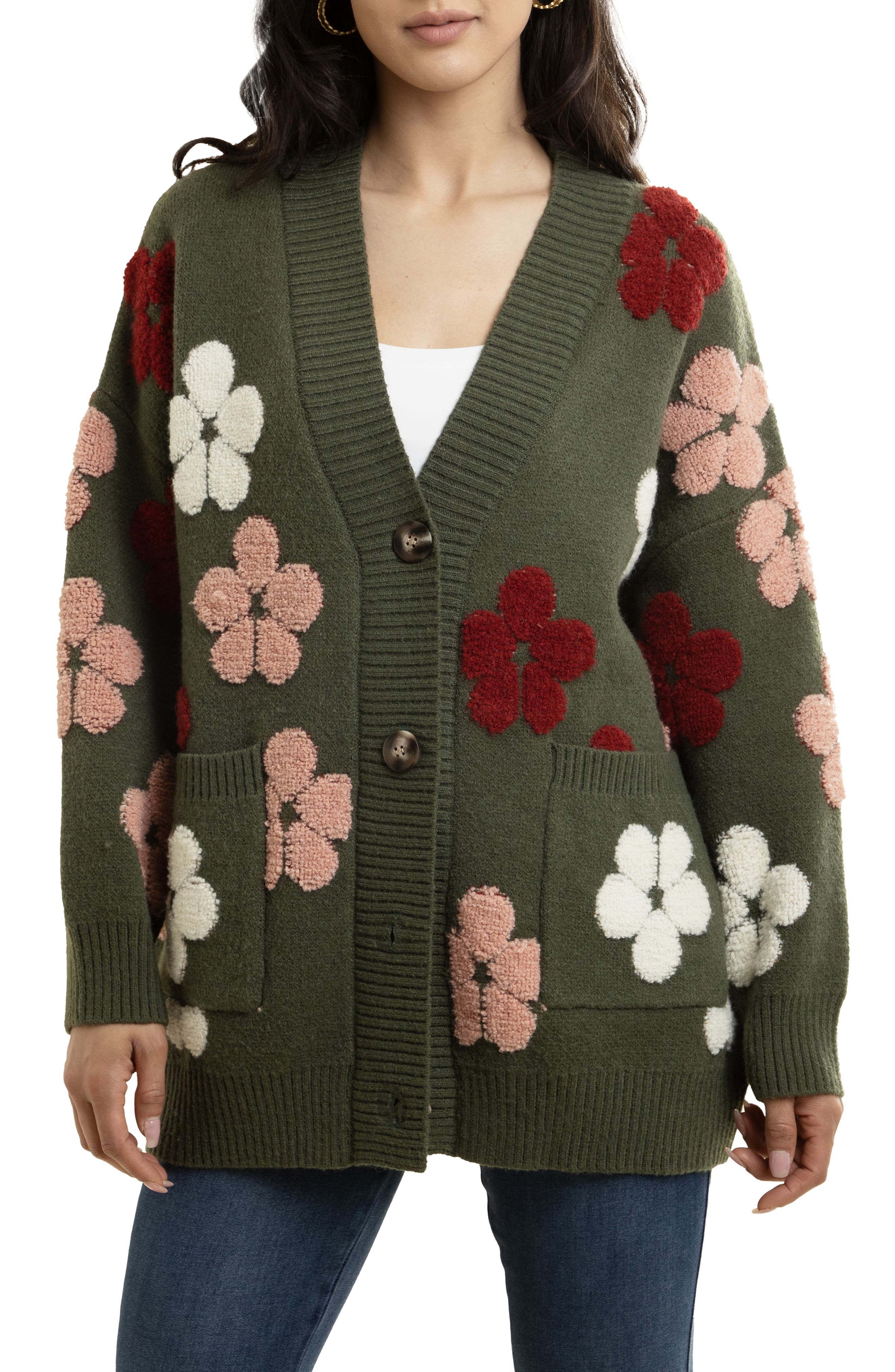 SAACHI Floral Buttoned Cardigan