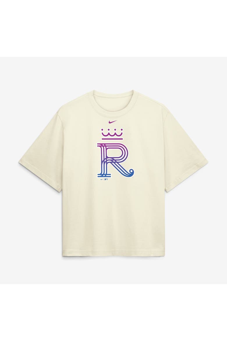 Women's Nike  Cream Kansas City Royals Premium Essentials Relaxed Boxy T-Shirt, Alternate, color, Cream