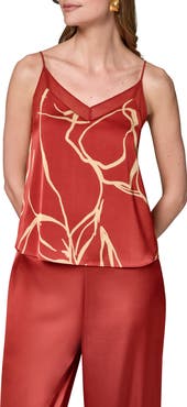 Donna Karan New York Print Sheer Trim Camisole