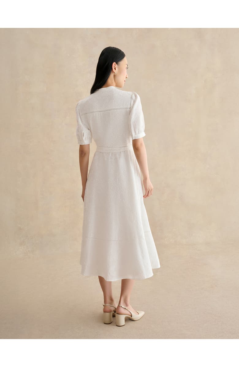 HOBBS LONDON Amani Short Sleeve Midi Dress, Alternate, color, White