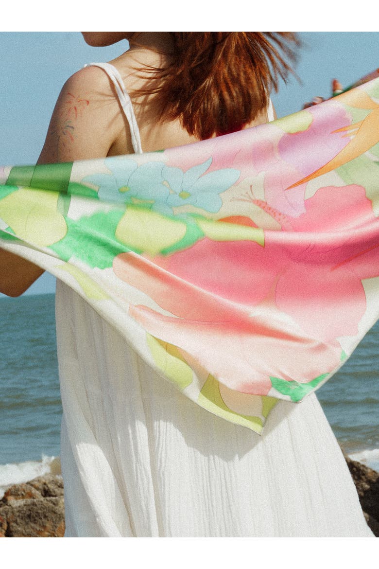 "Cartagena" Large Silk Scarf, Alternate, color, Multicolor