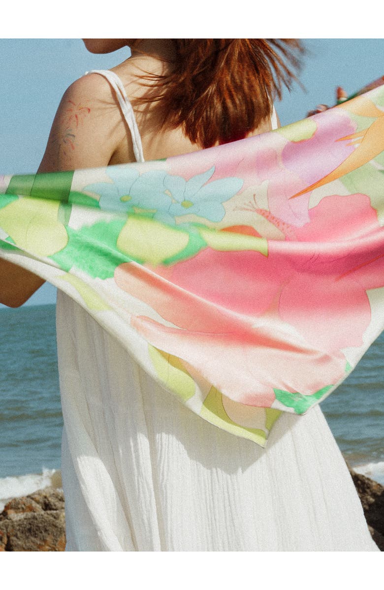 Lost Pattern "Cartagena" Large Silk Scarf, Alternate, color, Multicolor