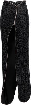 ÚCHÈ Leopard Print Zip Detail Skirt