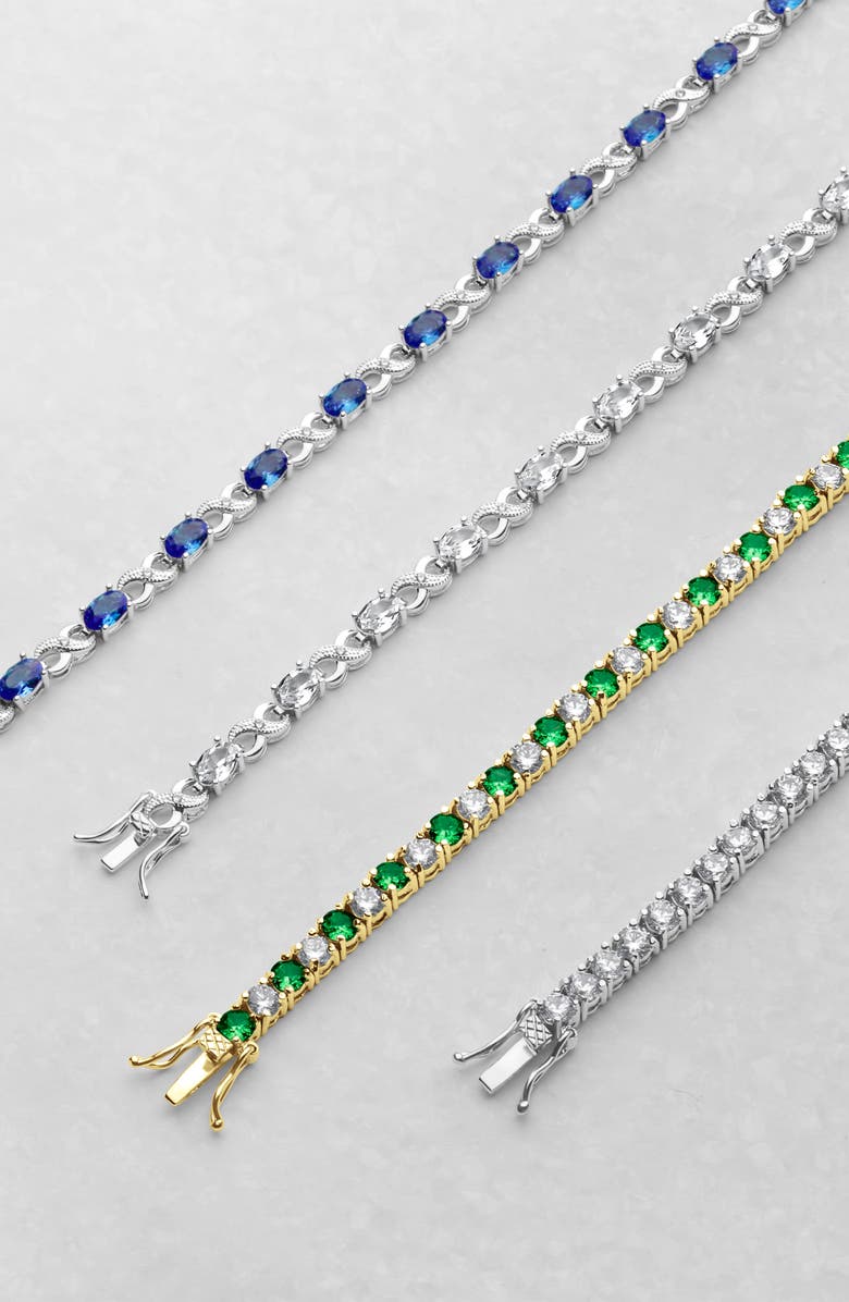 BLING JEWELRY CZ Tennis Bracelet, Alternate, color, Green