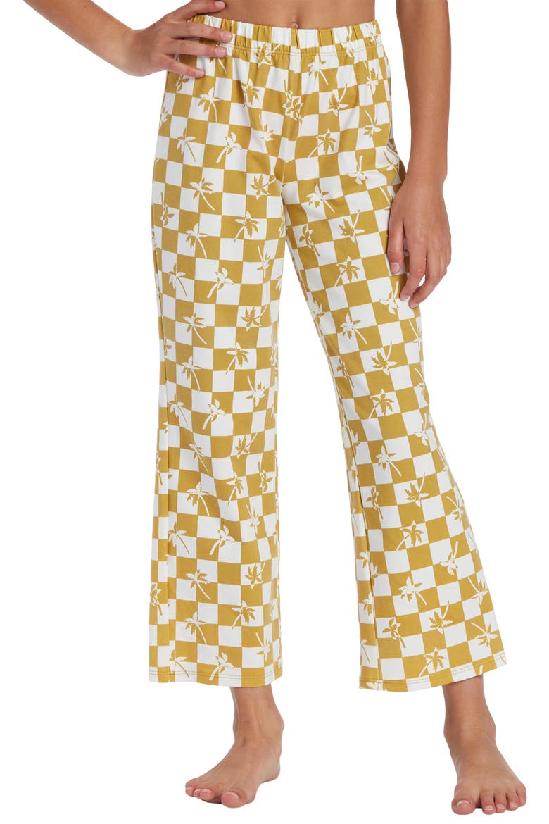 Kids' Endless Sprint Floral Checkerboard Straight Leg Pants, Main, color, GREEN ENVY