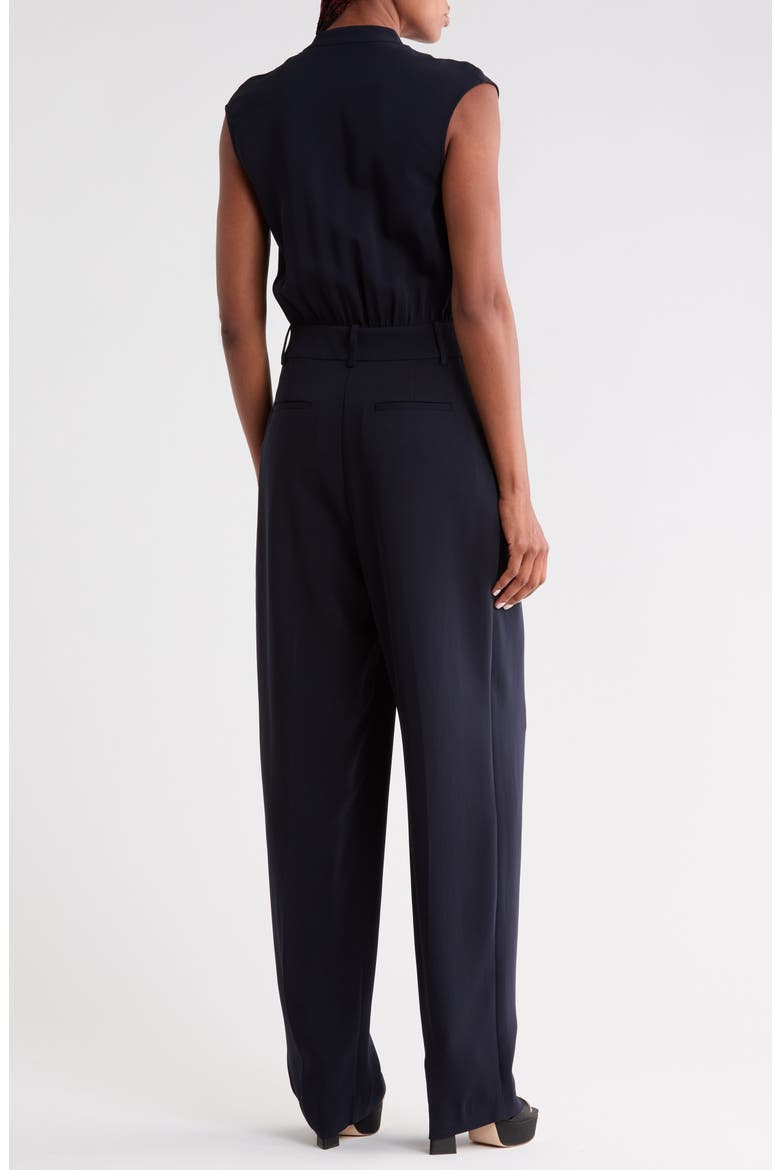 Sara Tuxedo Detail Wide Leg Jumpsuit, Alternate, color, NAVY