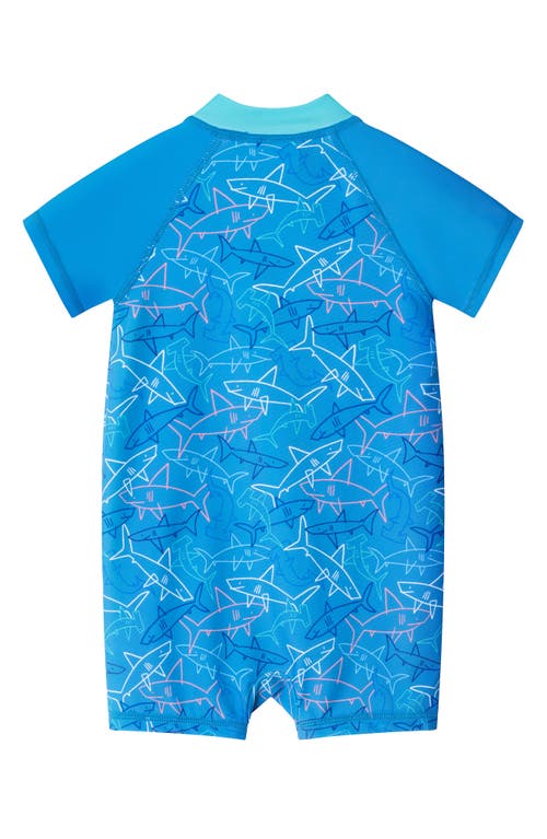 Andy & Evan Short Sleeve One-piece Swimsuit & Hat Set In Aqua