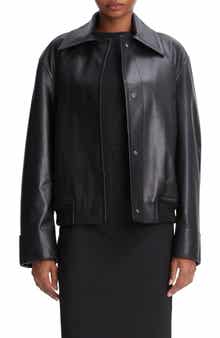 Vince Padded Leather Bomber Jacket