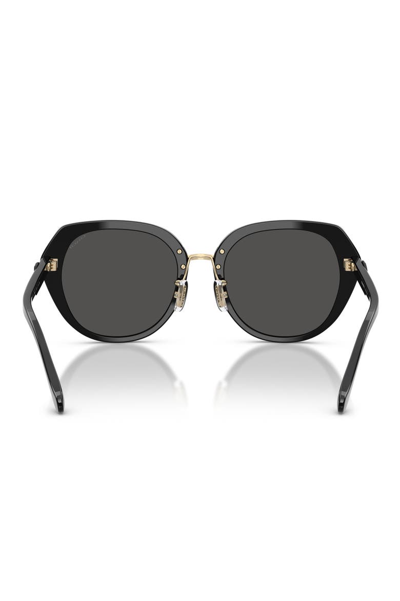 55mm Irregular Round Sunglasses, Alternate, color, BLACK / GREY SOLID