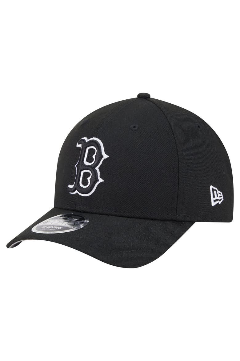 Men's New Era  Black Boston Red Sox Player Replica 9FORTY Adjustable Hat, Main, color, Black
