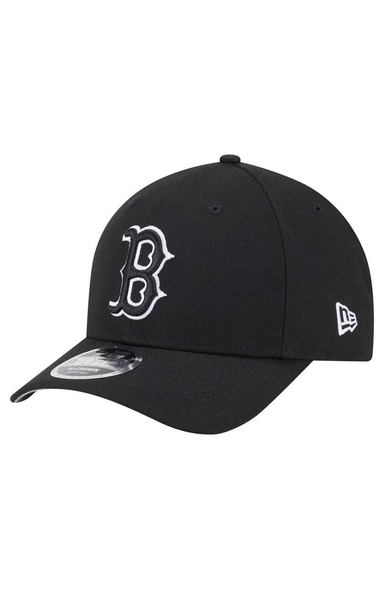 New Era Men's New Era  Black Boston Red Sox Player Replica 9FORTY Adjustable Hat, Main, color, Black