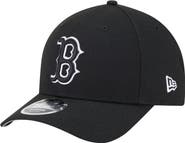 New Era Men's New Era  Black Boston Red Sox Player Replica 9FORTY Adjustable Hat