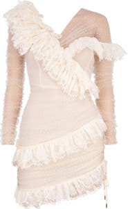 HOUSE OF CB Sorrel Tulle Asymmetric Minidress