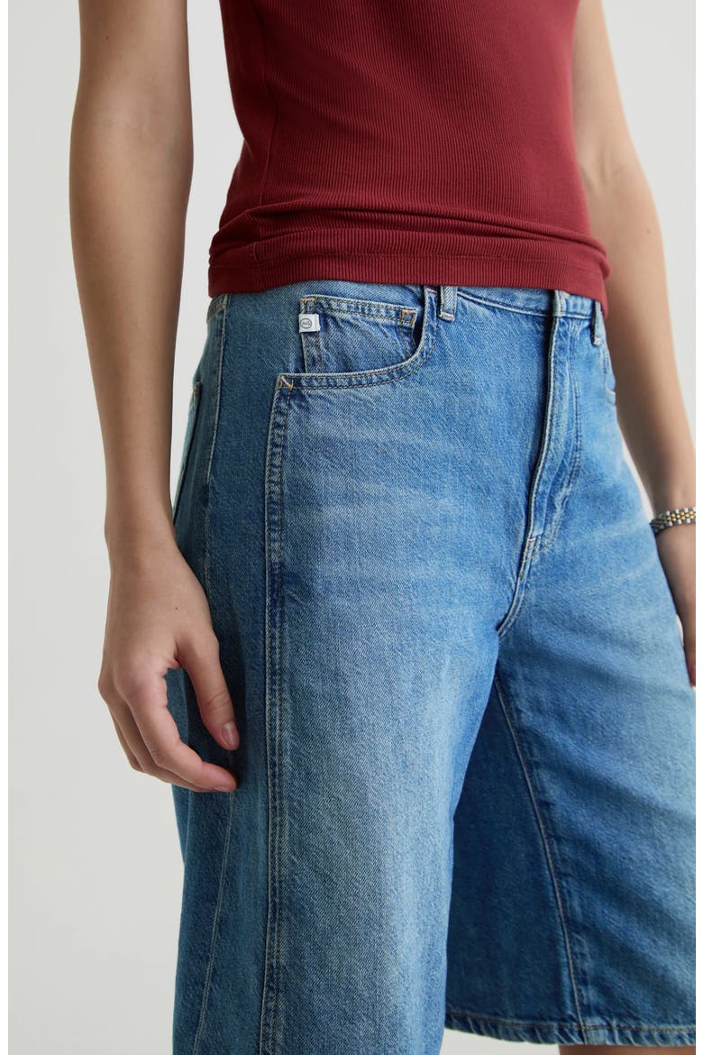 Thalia Denim Bermuda Shorts, Alternate, color, GALAXY