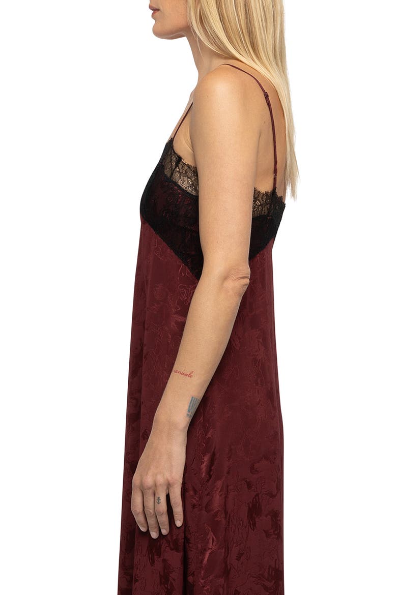 Ridar Jac Horses Silk Slipdress, Alternate, color, CHERRY