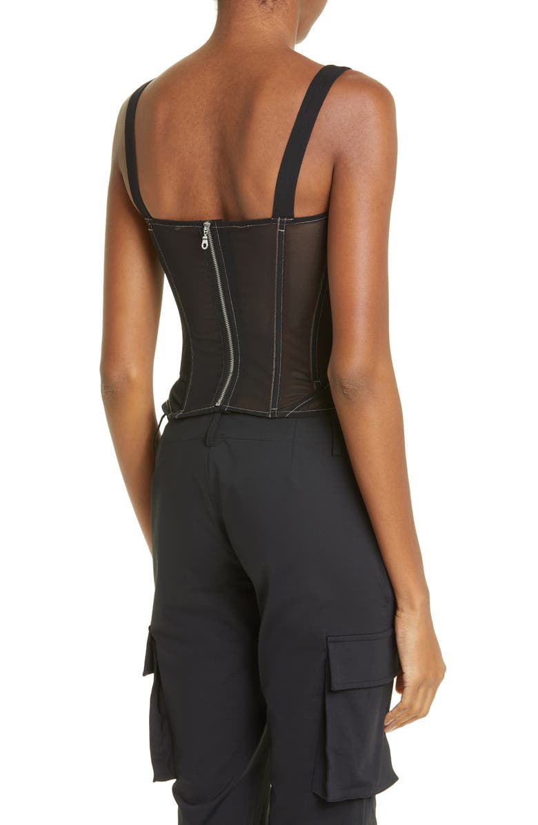 Miaou Deville Sheer Mesh Corset Top, Alternate, color, 