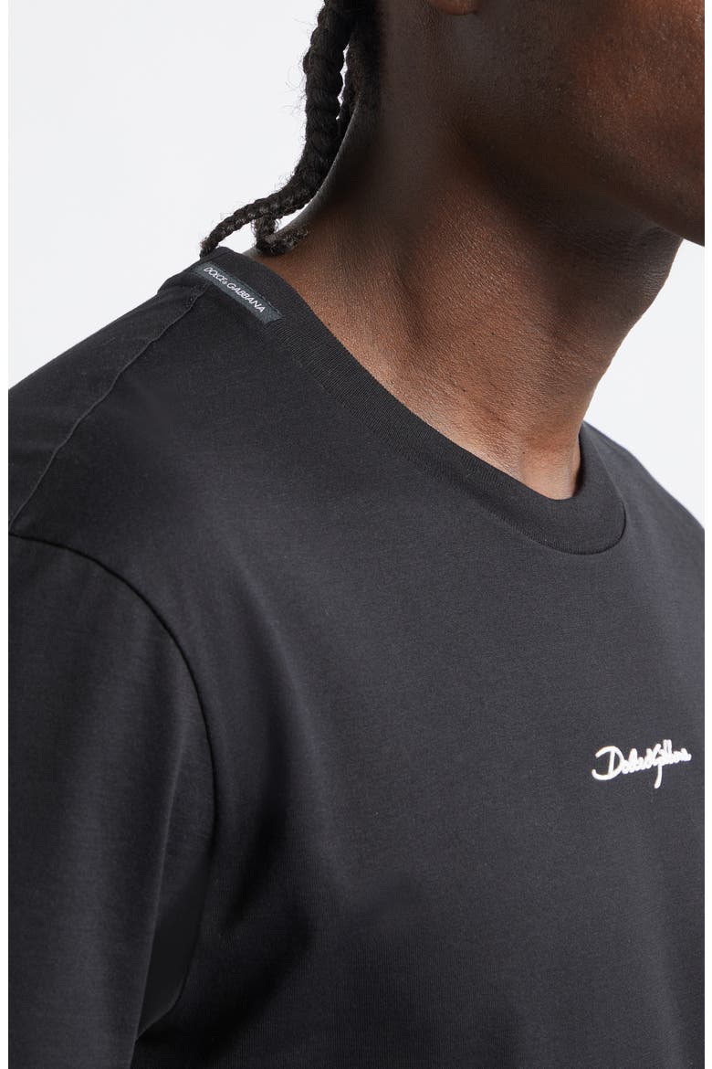 Embroidered Logo T-Shirt, Alternate, color, N0000 BLACK