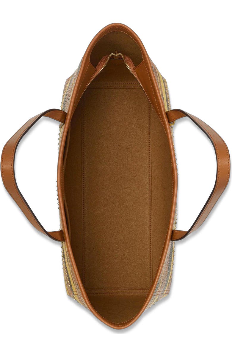 MCM Studded Toni Top-Zip Shopper in Mega Herringbone Visetos, Alternate, color,