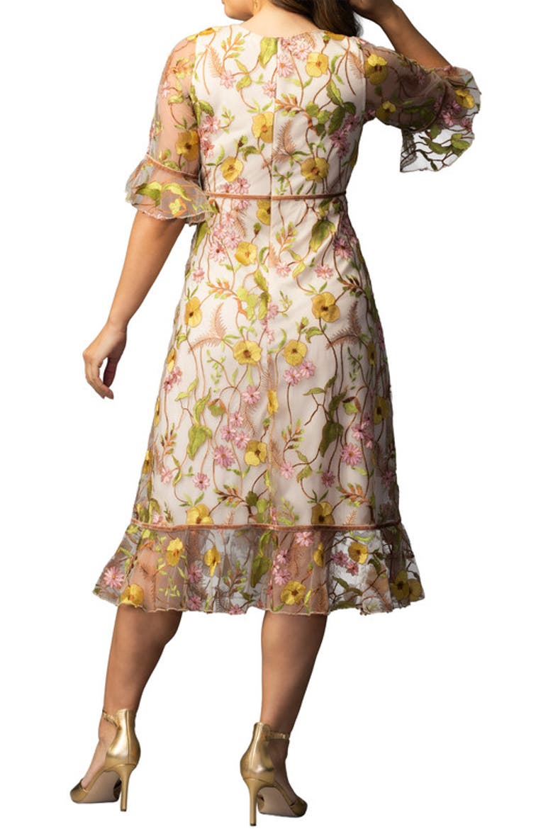 Wildflower Embroidered Dress, Alternate, color, Sunkissed Garden